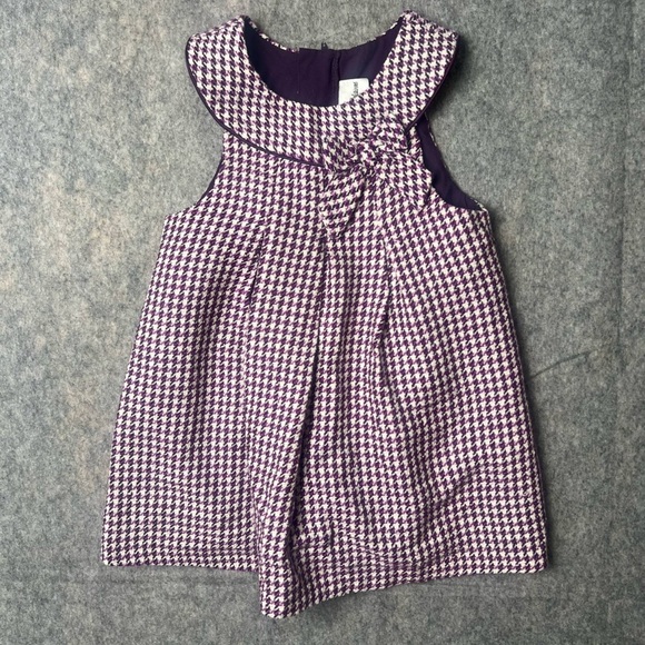 Rare Editions Toddler Girl Size 3T twill Houndstooth Jumper casual Dress - Picture 1 of 5